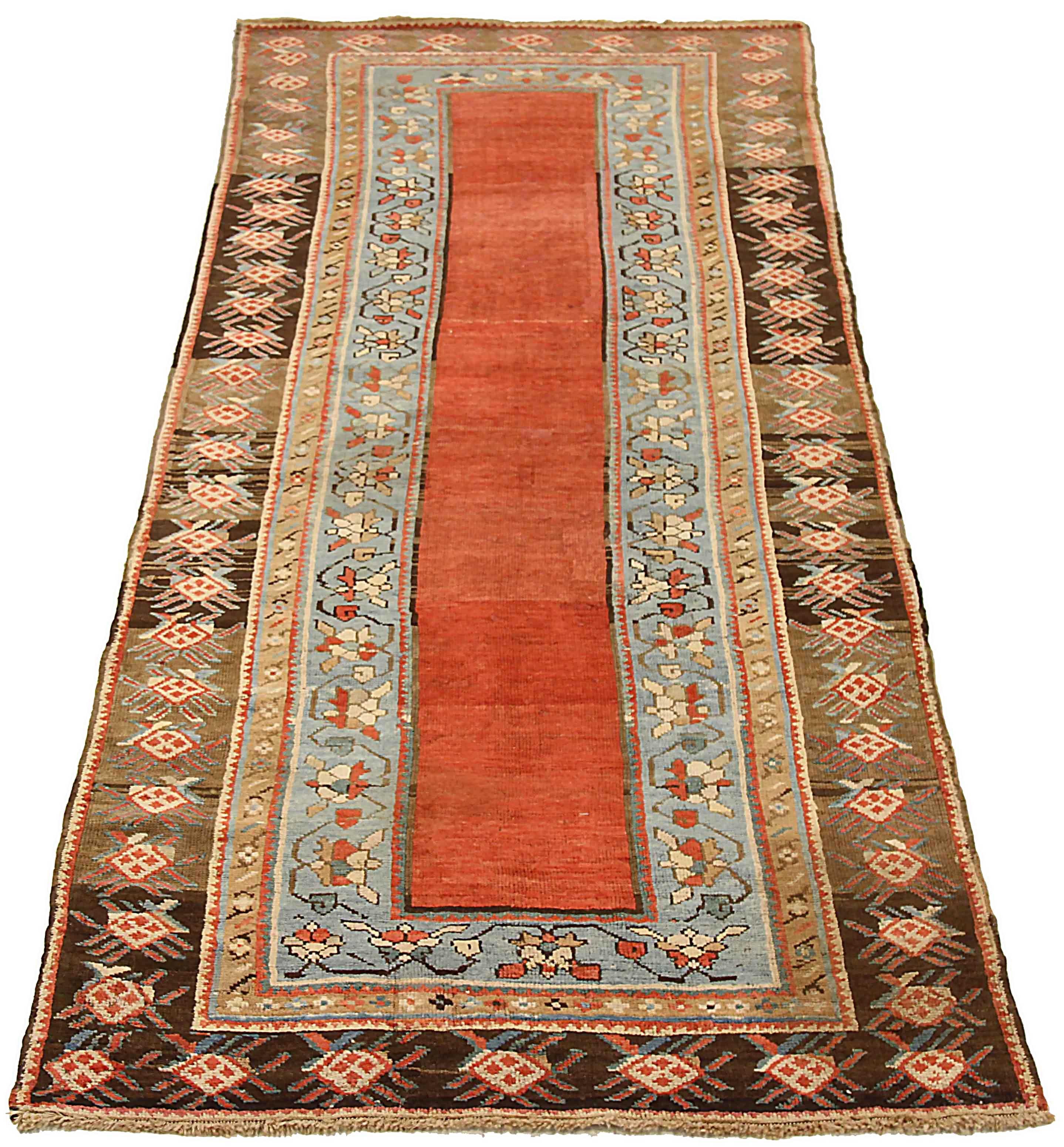 Antique Russian area rug handwoven from the finest sheep’s wool. It’s colored with all-natural vegetable dyes that are safe for humans and pets. It’s a traditional Kazak design handwoven by expert artisans. It’s a lovely area rug that can be