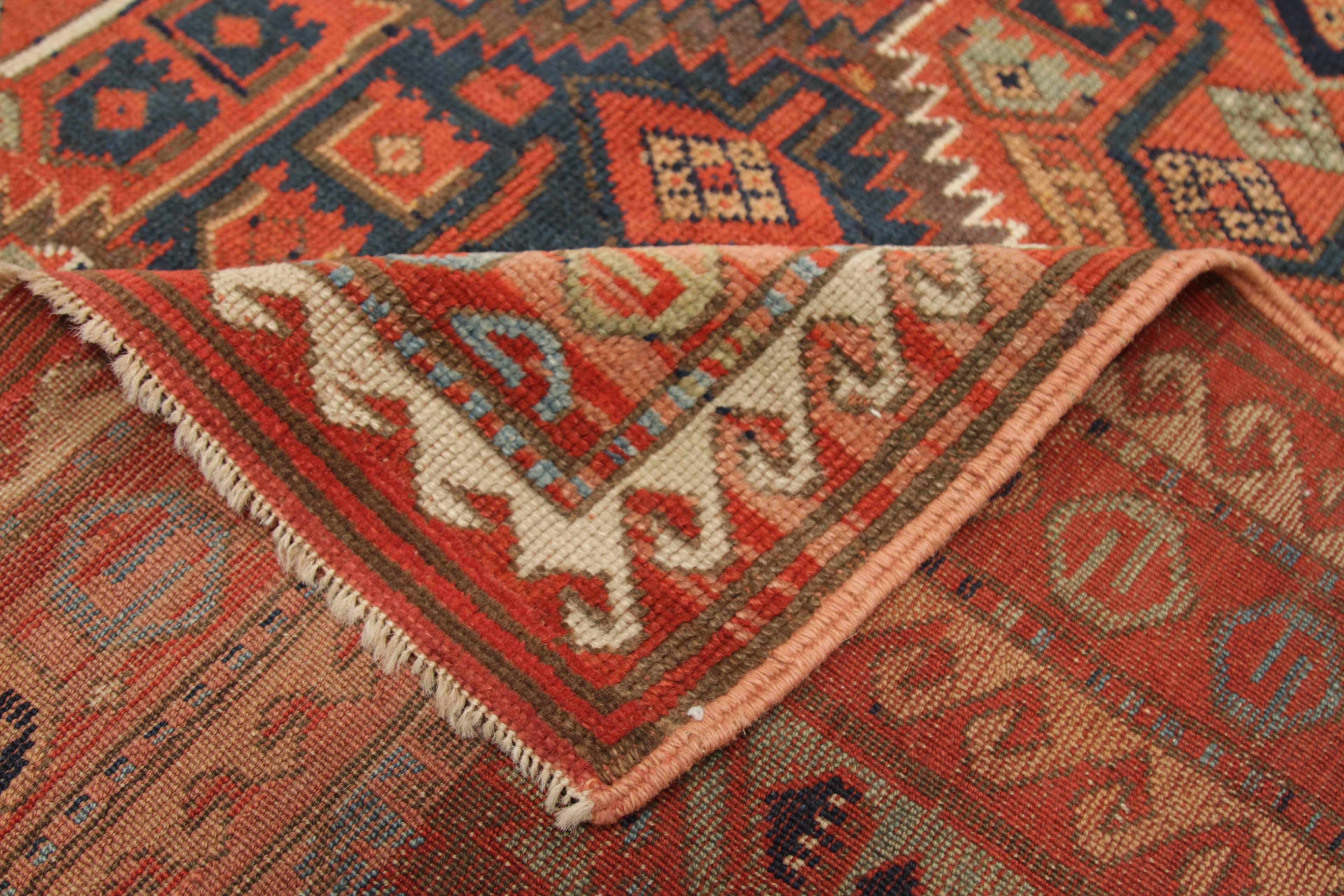 Wool Antique Russian Area Rug Kazak Design For Sale
