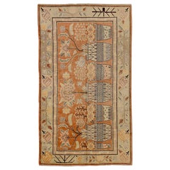 Vintage Russian Area Rug Khotan Design