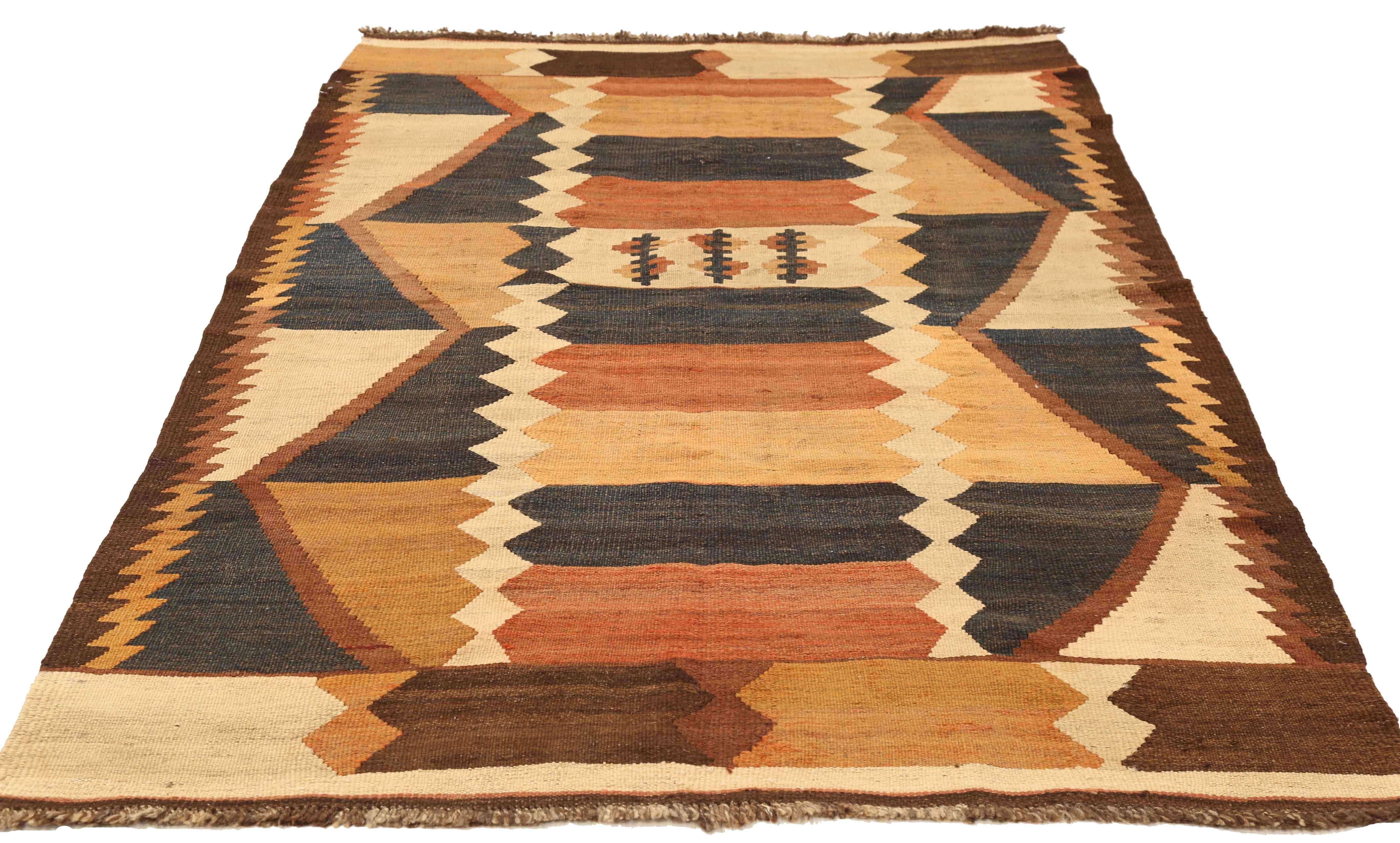 Antique Russian area rug handwoven from the finest sheep’s wool. It’s colored with all-natural vegetable dyes that are safe for humans and pets. It’s a traditional Kilim design handwoven by expert artisans. It’s a lovely area rug that can be