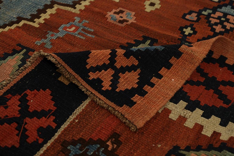 Antique Russian Area Rug Kilim Style Design For Sale at 1stDibs