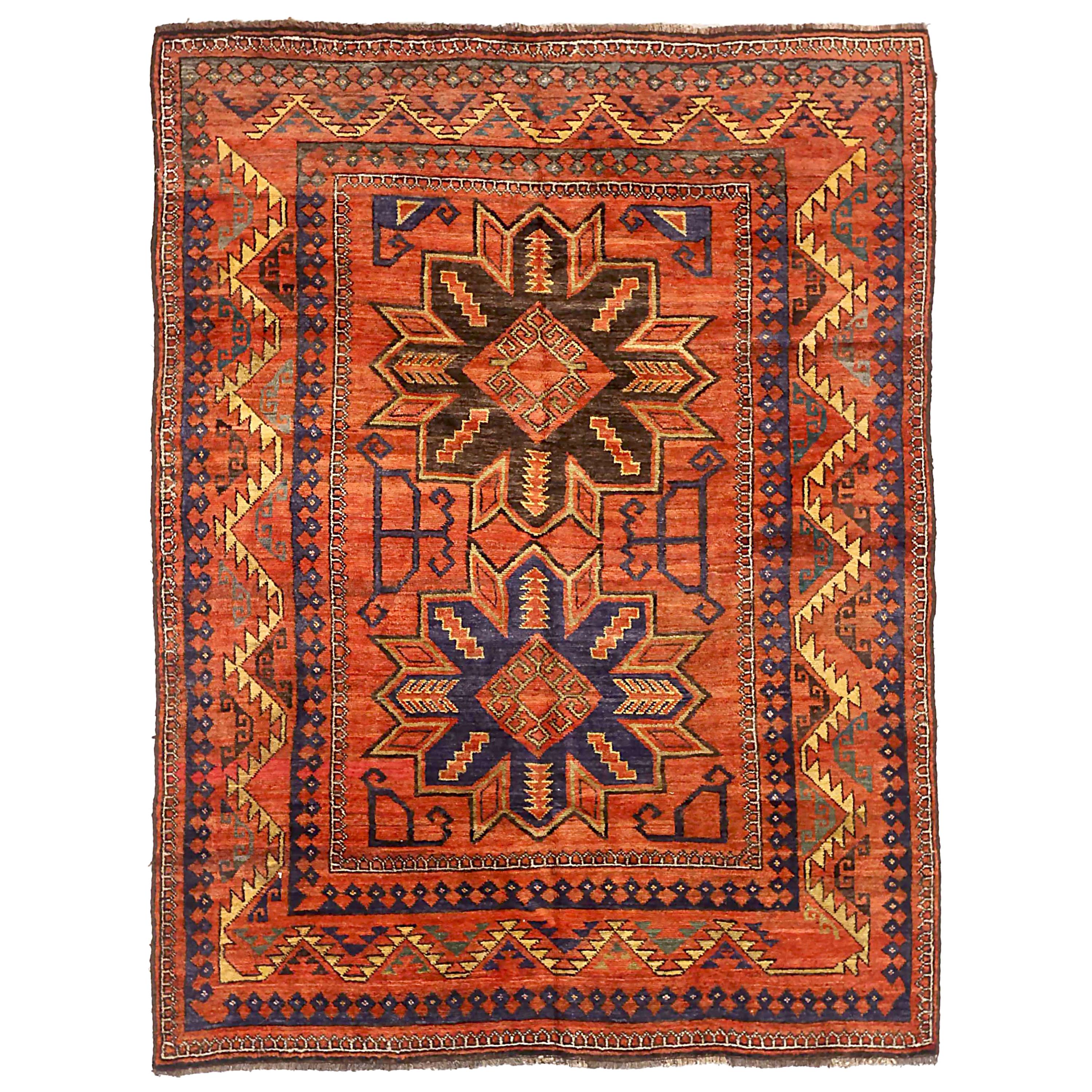 Antique Russian Area Rug Samarghand Design For Sale