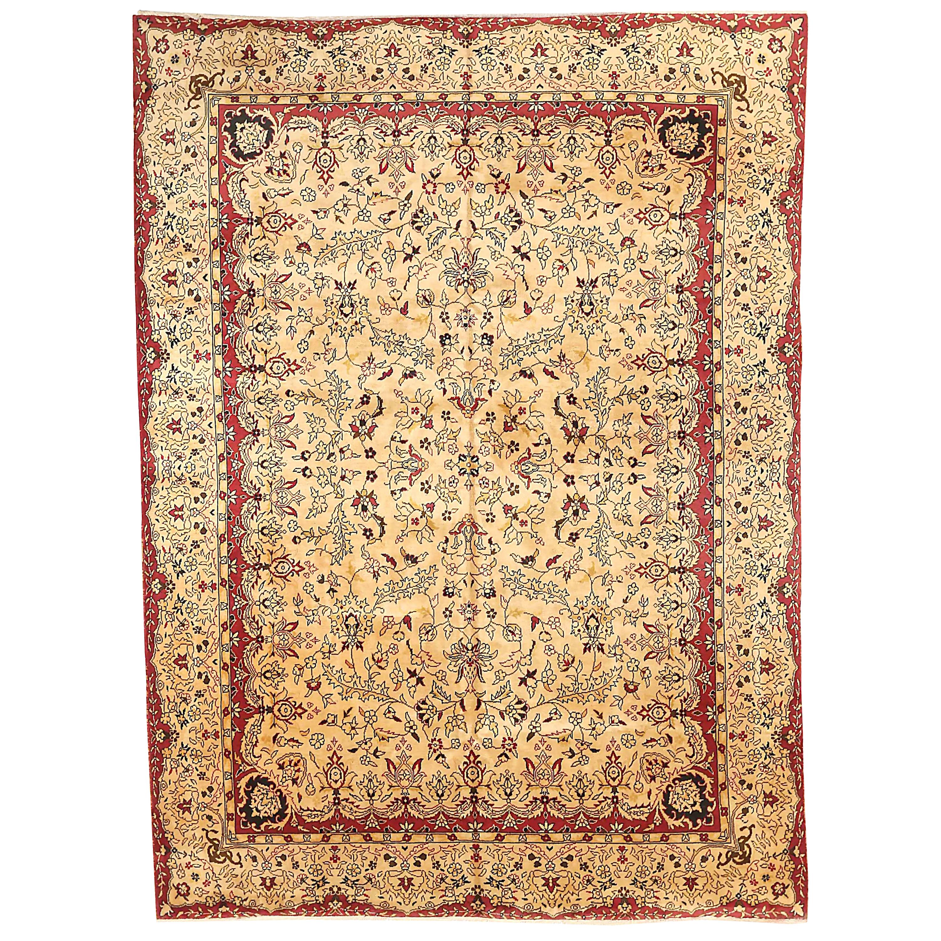 Antiker russischer Teppich im Tabriz-Design, antik