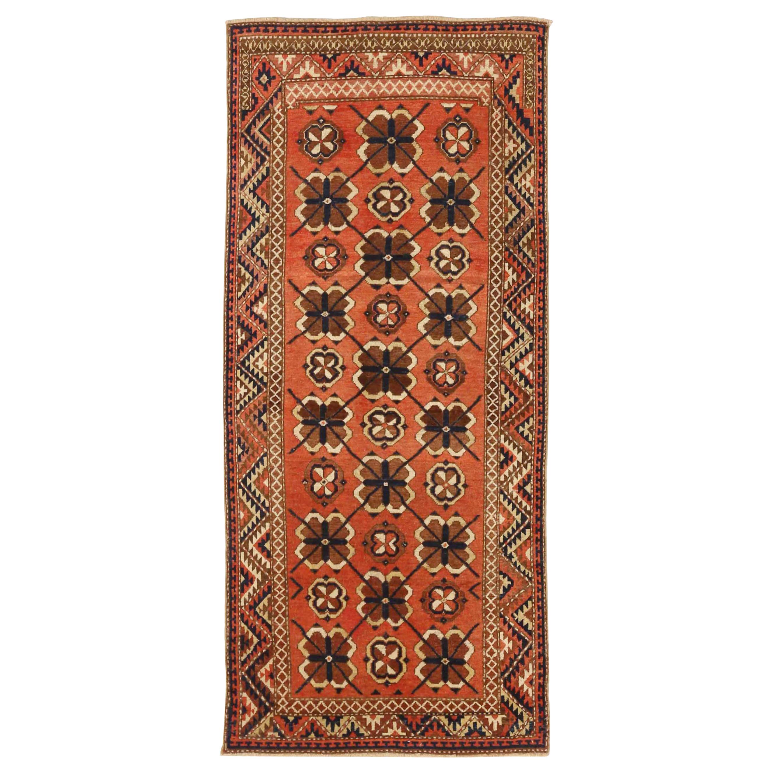 Antique Russian Area Rug Uzbak Design