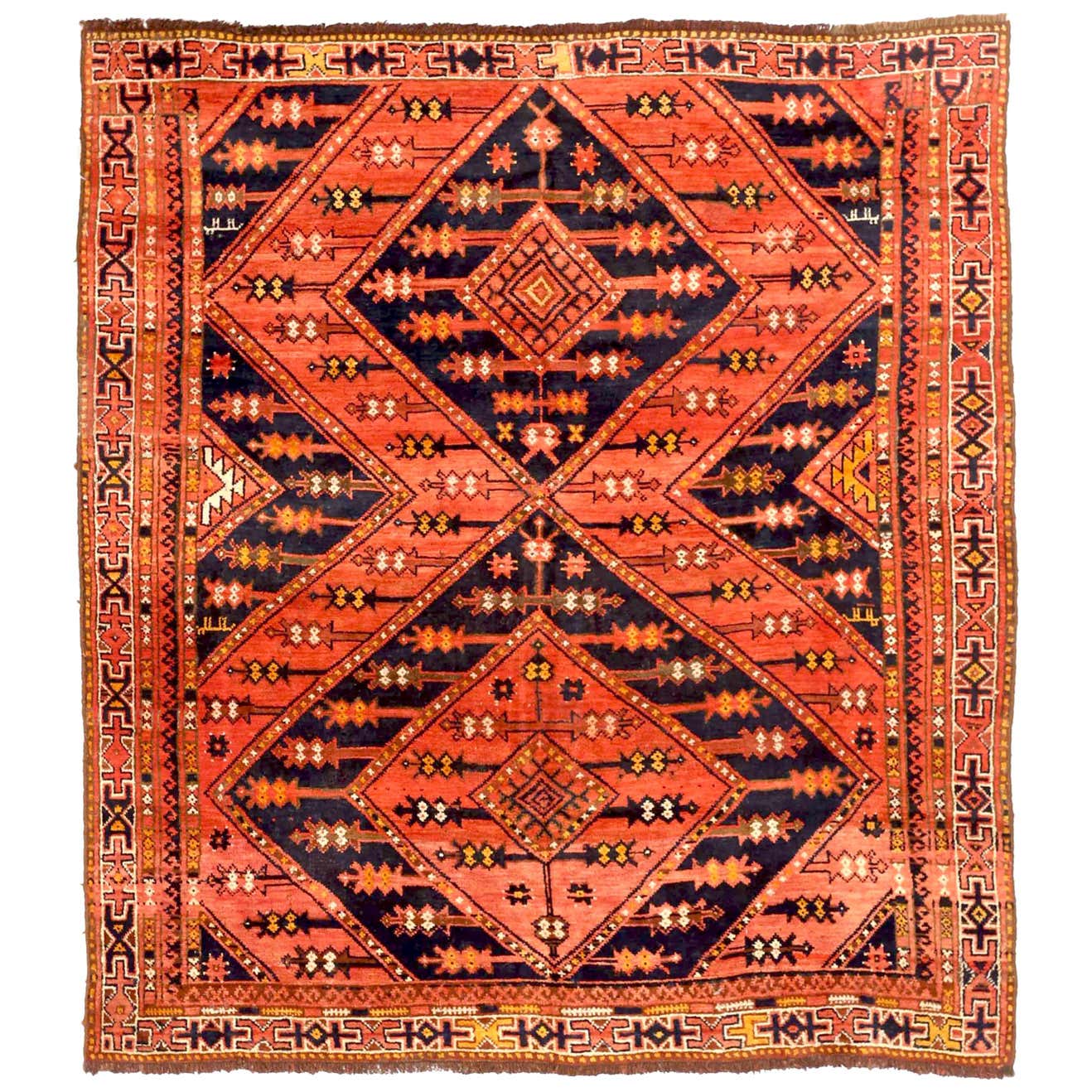 Antique Russian Area Rug Uzbak Design For Sale at 1stDibs
