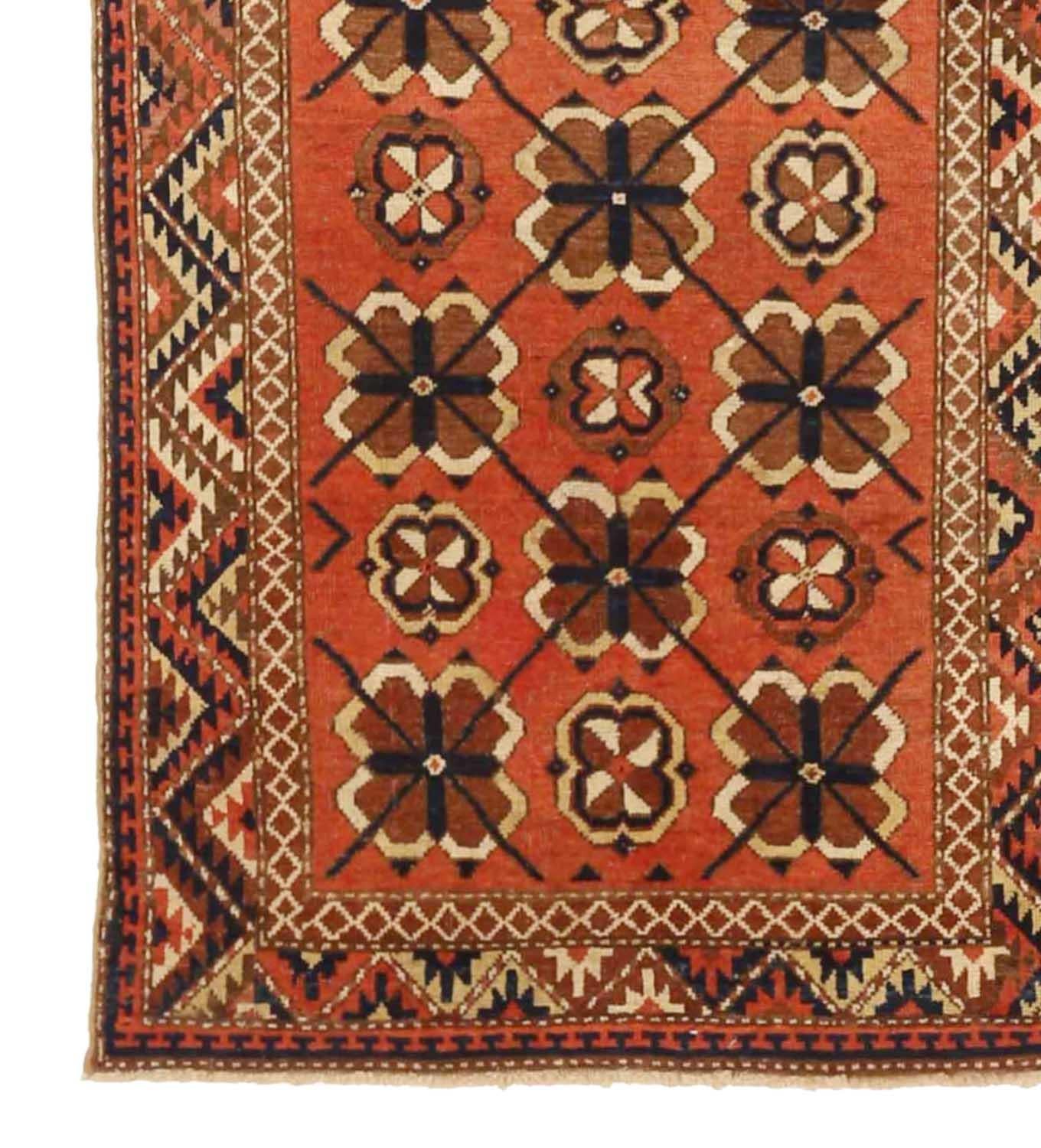 Other Antique Russian Area Rug Uzbak Design For Sale