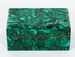 Antique Russian Art Deco Malachite Lidded Casket 20th C