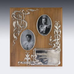 Antique Russian Art Nouveau Solid Silver Large Photo Frame, circa 1910