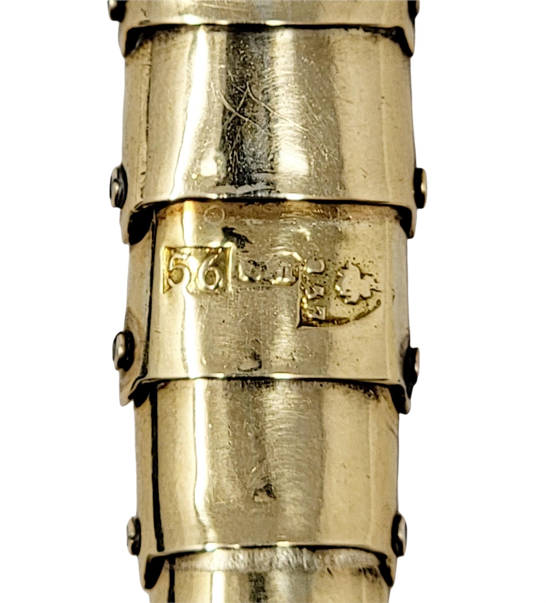 Antikes russisches bewegliches Schlangenarmband aus 14 Karat Gelbgold mit Diamanten und Diamanten 9