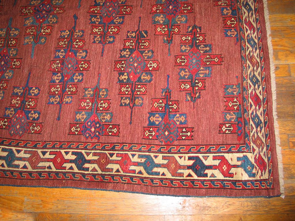19th Century Central Asian Turkmen Yamoud Carpet 
5'2