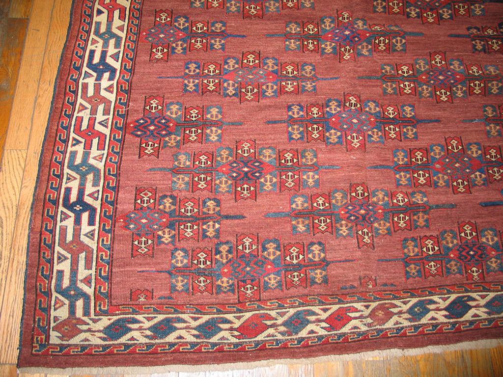 Hand-Knotted 19th Century Central Asian Turkmen Yamoud Carpet ( 5'2