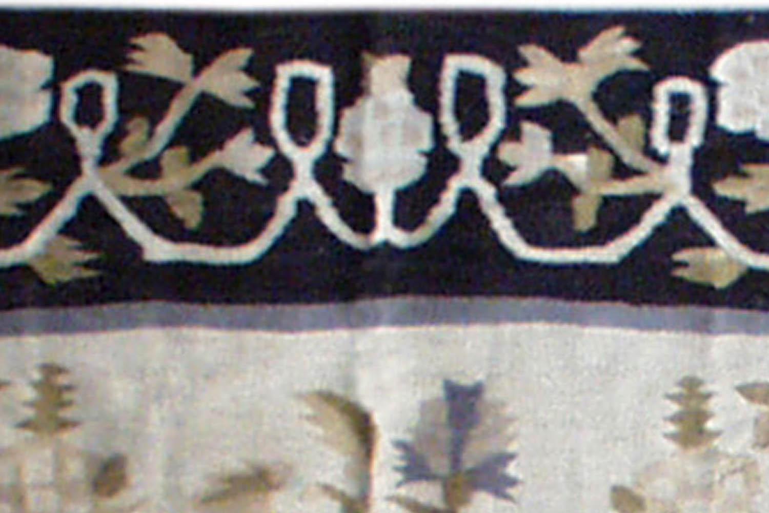 Wool Antique Russian Bessarabian Botanic Rug For Sale