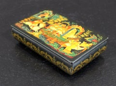 Antike russische Schwarzgold-Lackdose signiert von Kornilow Alexander Albertowitsch