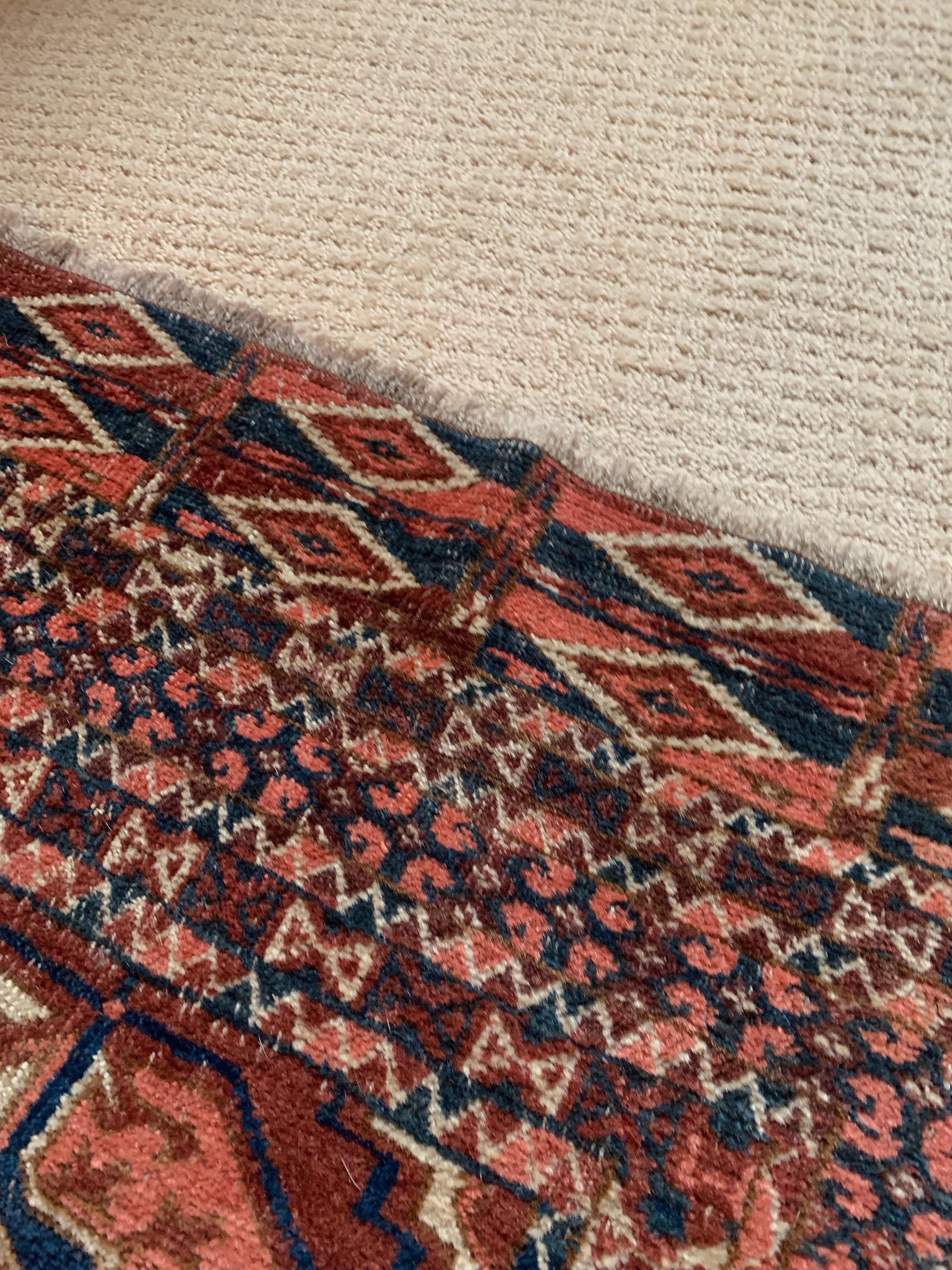 Wool Antique Russian Bokhara Rug, Early 20th Century For Sale