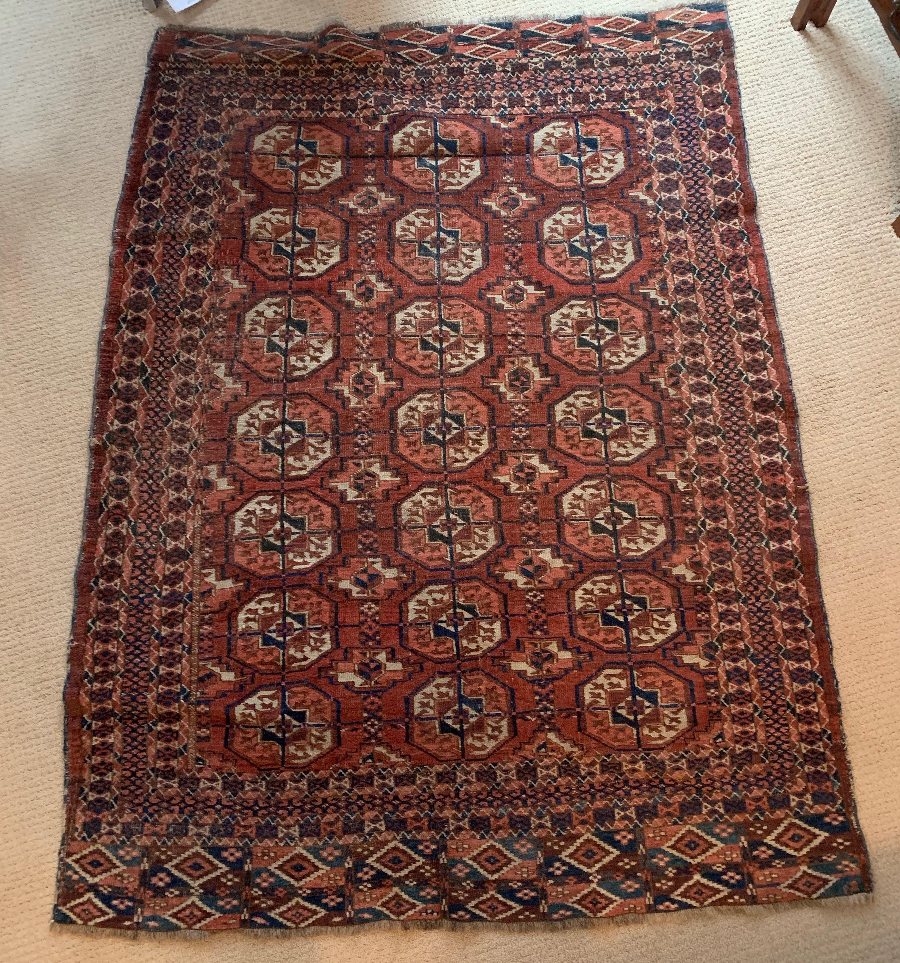 Antique Russian Bokhara Rug, Early 20th Century For Sale 1