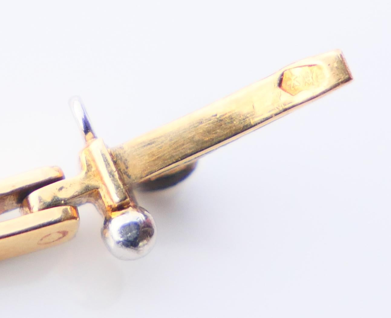 Antikes russisches Armband 0,5ctw Diamanten 18K Gold Platin/ 14,8cm-18 cm/10,5gr im Angebot 9