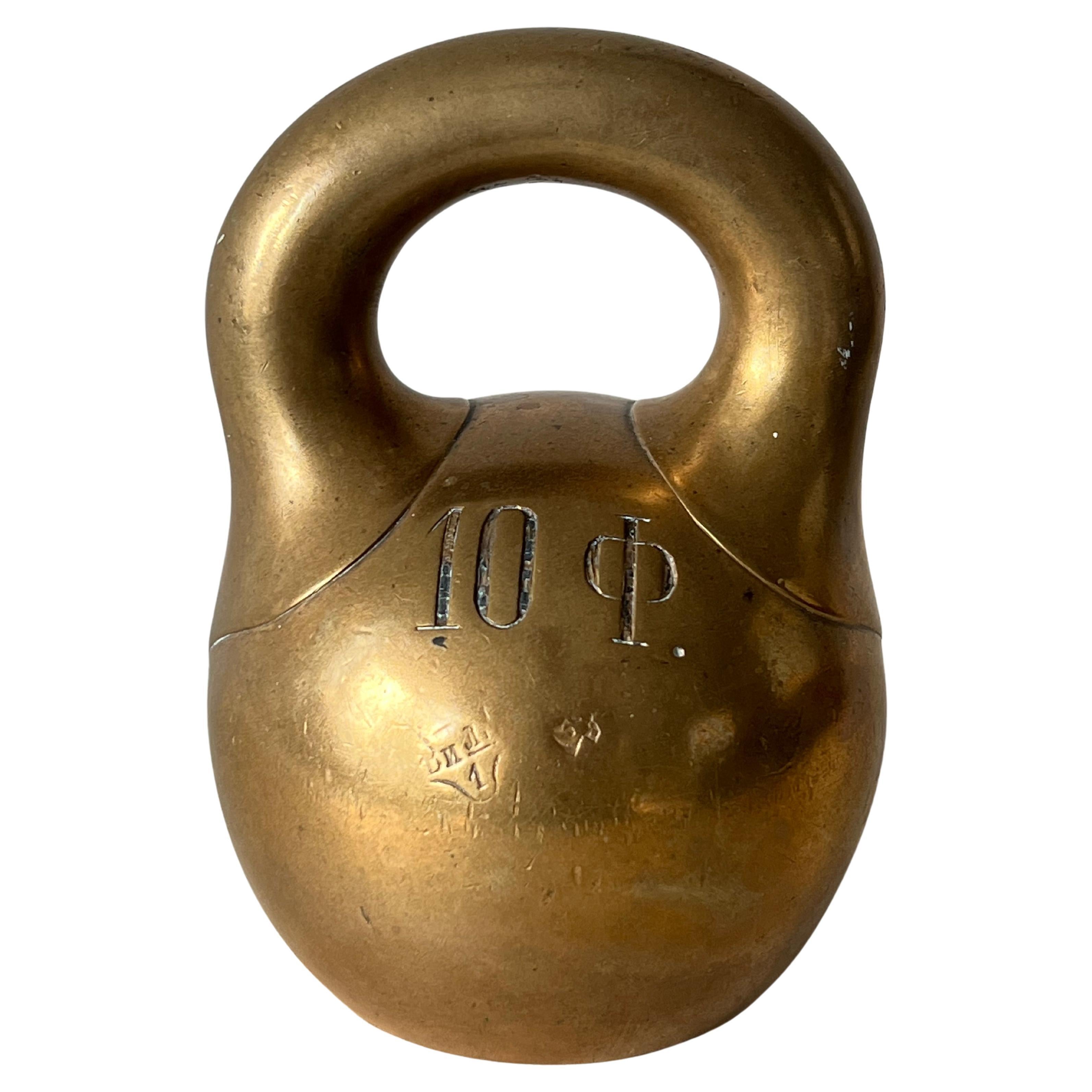 Antike russische Bronze Kettlebell Gewicht Girya 1898 10 Funts! im Angebot