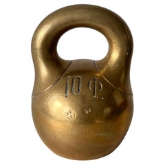 Antike russische Bronze Kettlebell Gewicht Girya 1898 10 Funts!