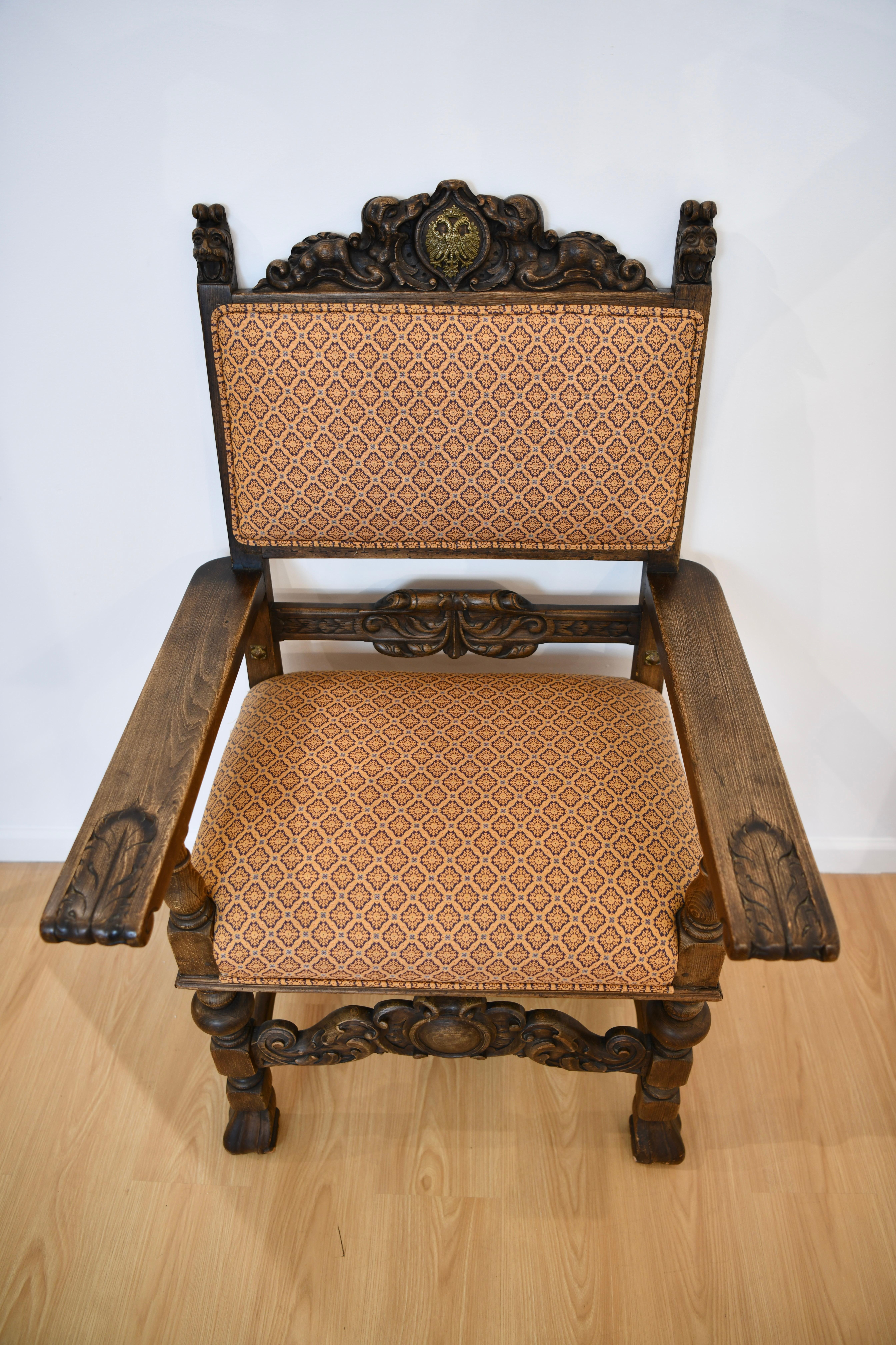20th Century Antique Russian Carved Chair For Sale
