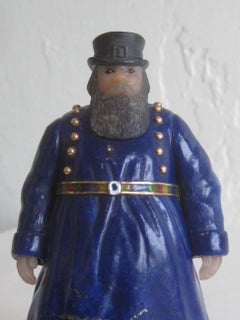 Russian Carved Coachman 18-Karat Gold Enamel Lapis Figure Manner of Fabergé