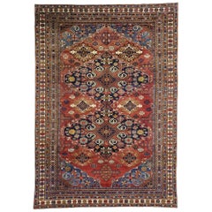Antique Russian Caucasian Area Rug with Nomadic Tribal Style
