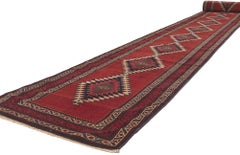 Antique Russian Caucasian Karabagh Rug, Extra-Long Hotel Size Aisle Runner