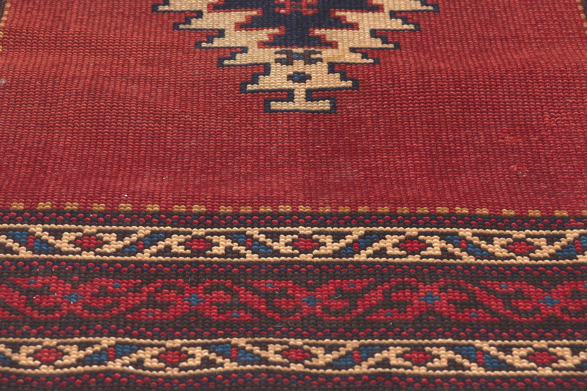 Antique Russian Caucasian Karabagh Rug, Extra-Long Hotel Size Aisle Runner In Good Condition In Dallas, TX