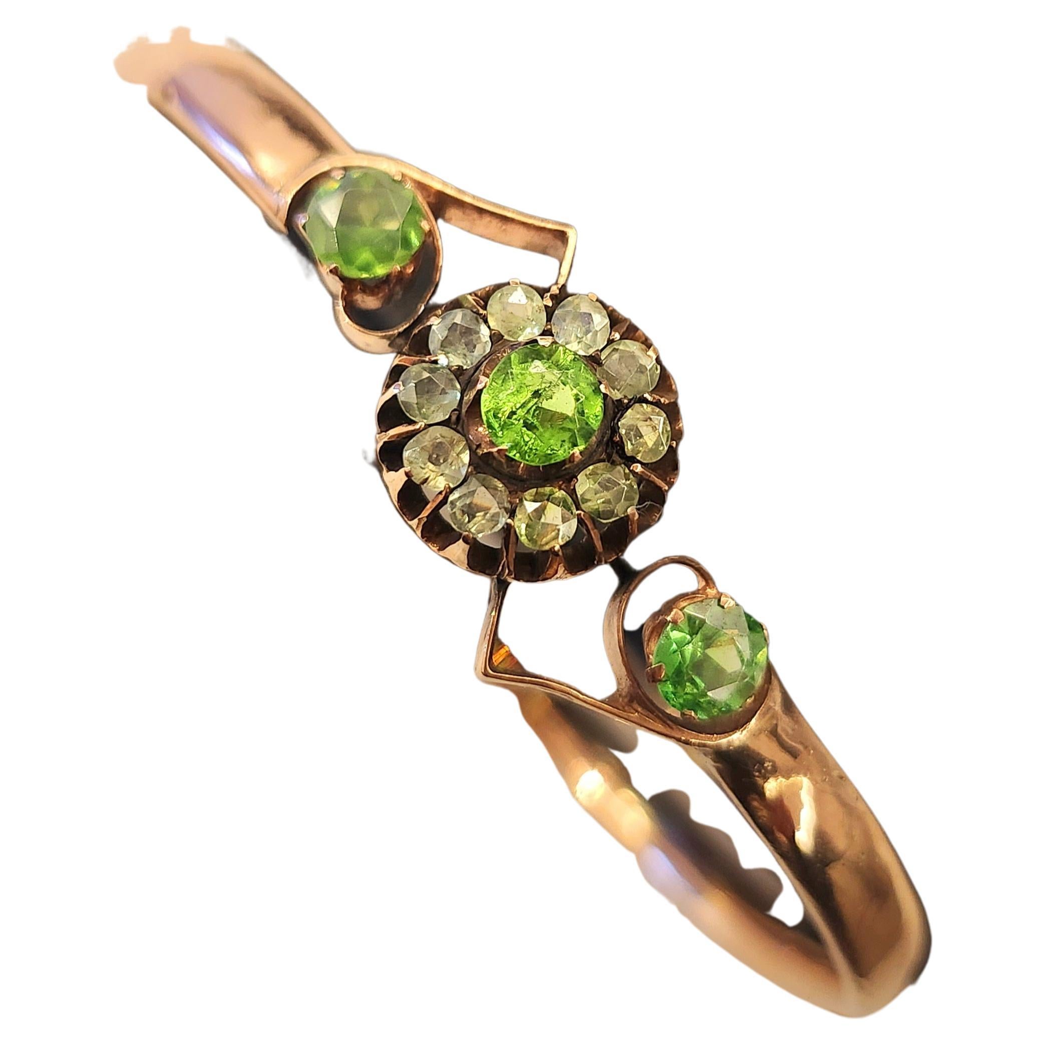 Antique Russian Demantoid Gold Bangle Bracelet