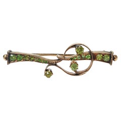 Antique Russian Demantoid Gold Brooch