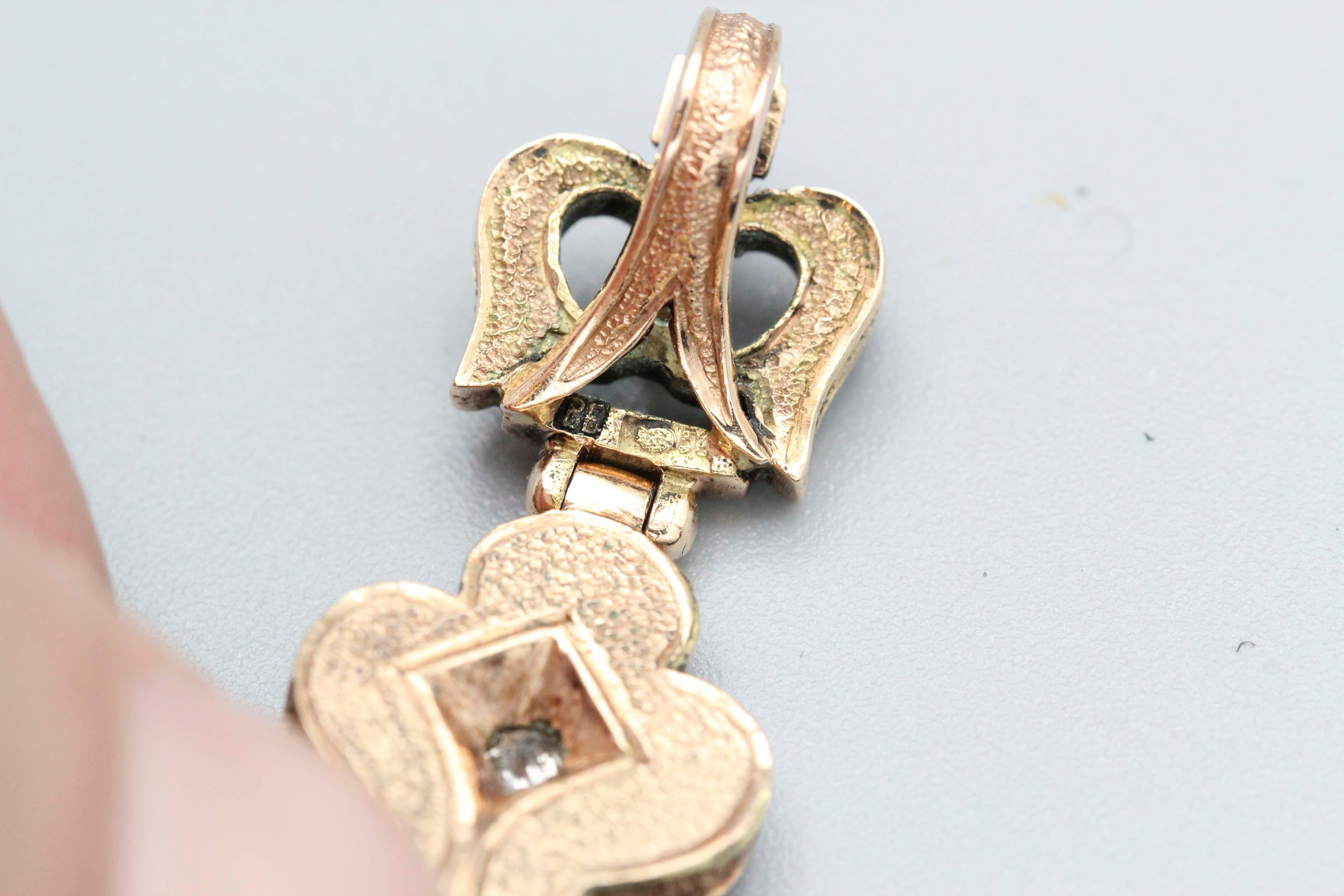 Antique Russian Diamond Enamel and Gold Cross Pendant For Sale 1