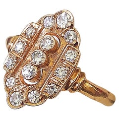 Antique Russian Diamond Gold Ring