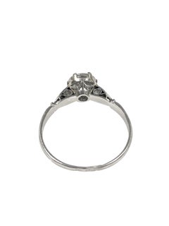 Antique Russian Diamond Platinum Engagement Ring