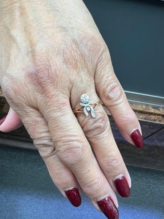 Antico anello di fidanzamento russo con diamante in oro giallo, circa 1910