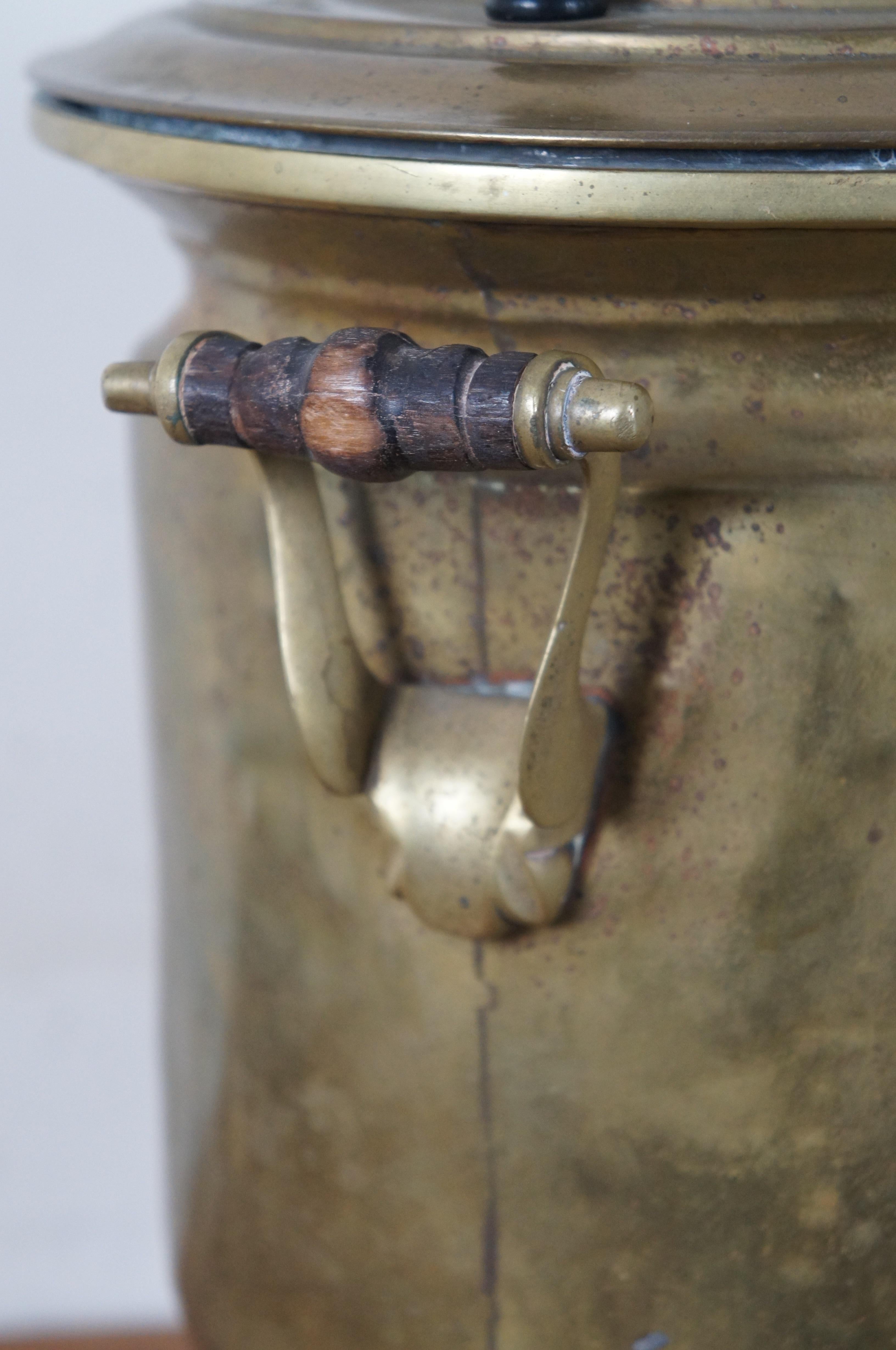 Antique Russian Dovetailed Brass Samovar Water Tea Coffee Urn Dispenser Server 2