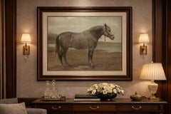 Antique Russian Draft Horse Portrait 1898, Eastern European Equesestrian Litho