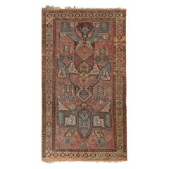 Antique Russian Dragon Tribal Rug in All over Red Brown Geometric by Rug & Kilim