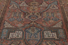 Antique Russian Dragon Tribal Rug in All over Red Brown Geometric by Rug & Kilim