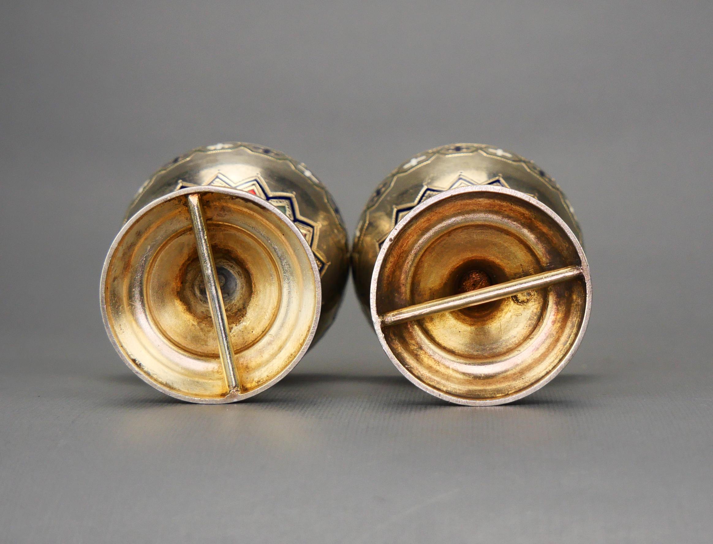 Oeuf de Pâques russe ancien A.Bragin 88 en argent et émail champlevé / 104gr en vente 9