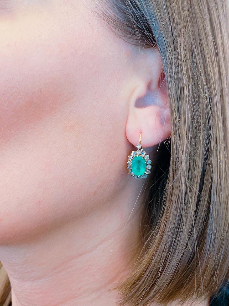 antique emerald earrings