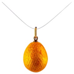 Antique Russian Enamel and Yellow Gold Egg Pendant