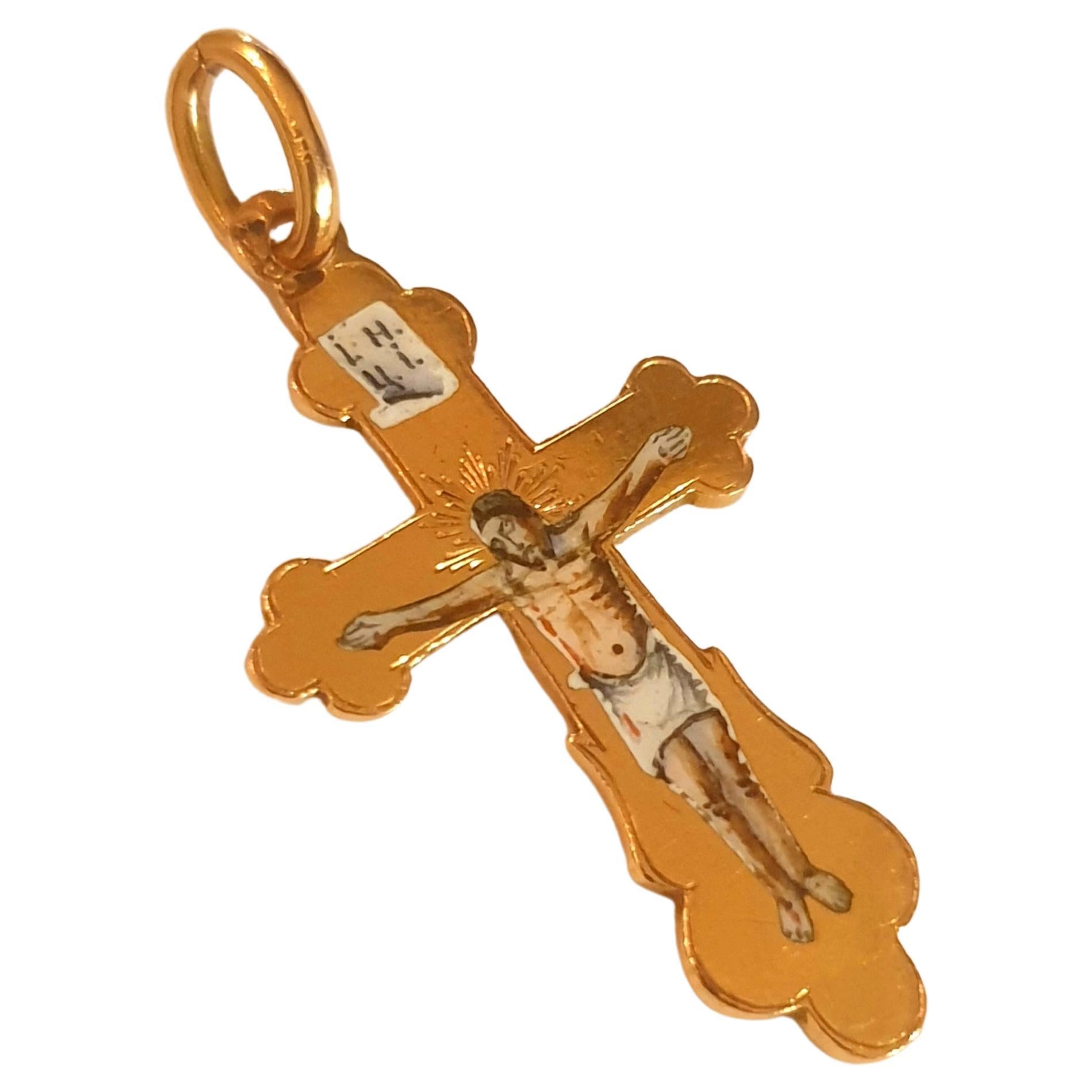 Jesus Crucifix Cross Pendant Fine Yellow 4mm Italian Rope Hip Hop Chain  Necklace 31inch 22k Solid Gold 18ct THAI BAHT G/F - AliExpress