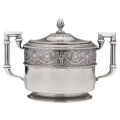 Antique Russian Faberge silver sugar bowl