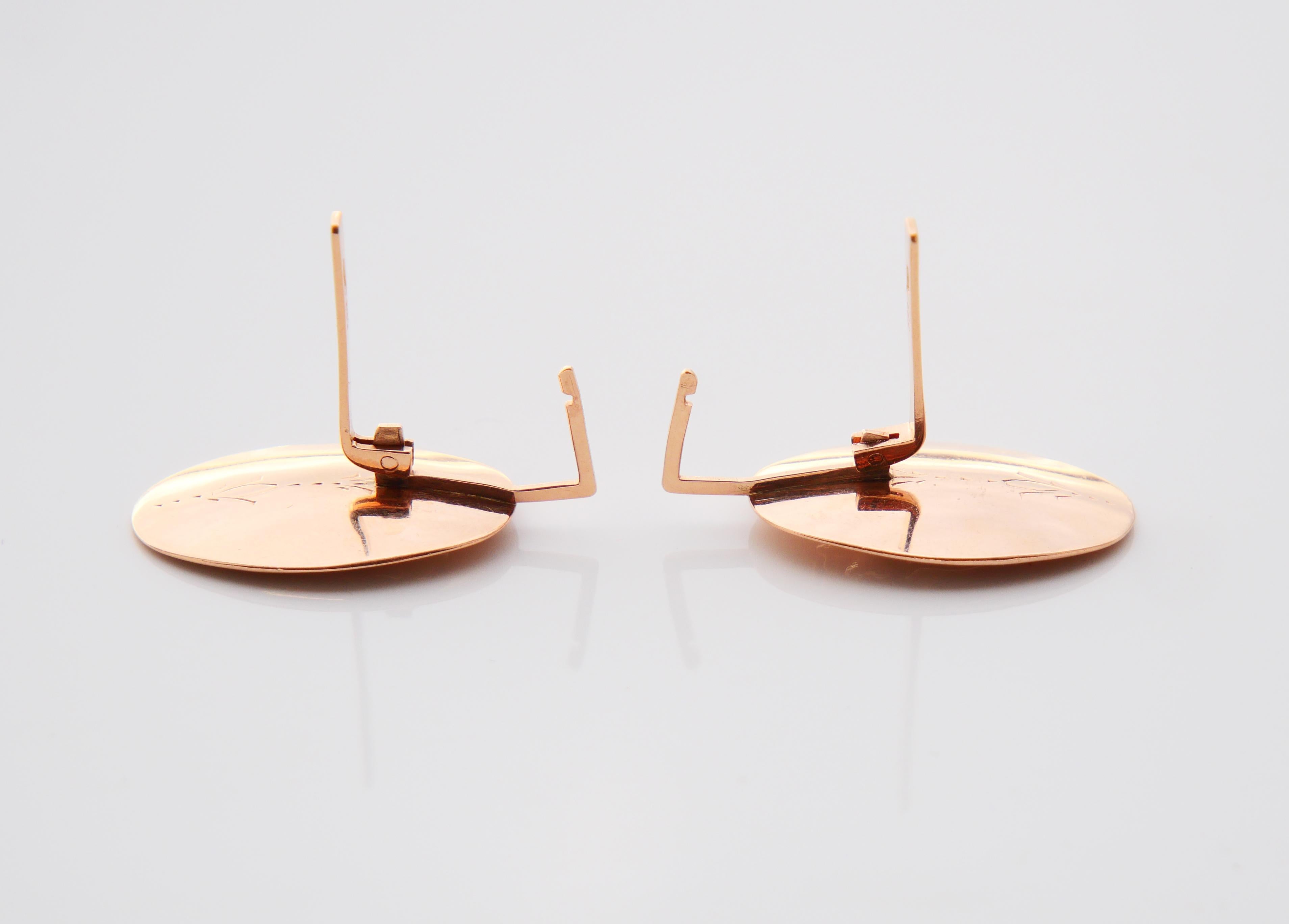 Pendientes Flores Rusas Antiguas oro rosa macizo 14K /8.9 gr en venta 5