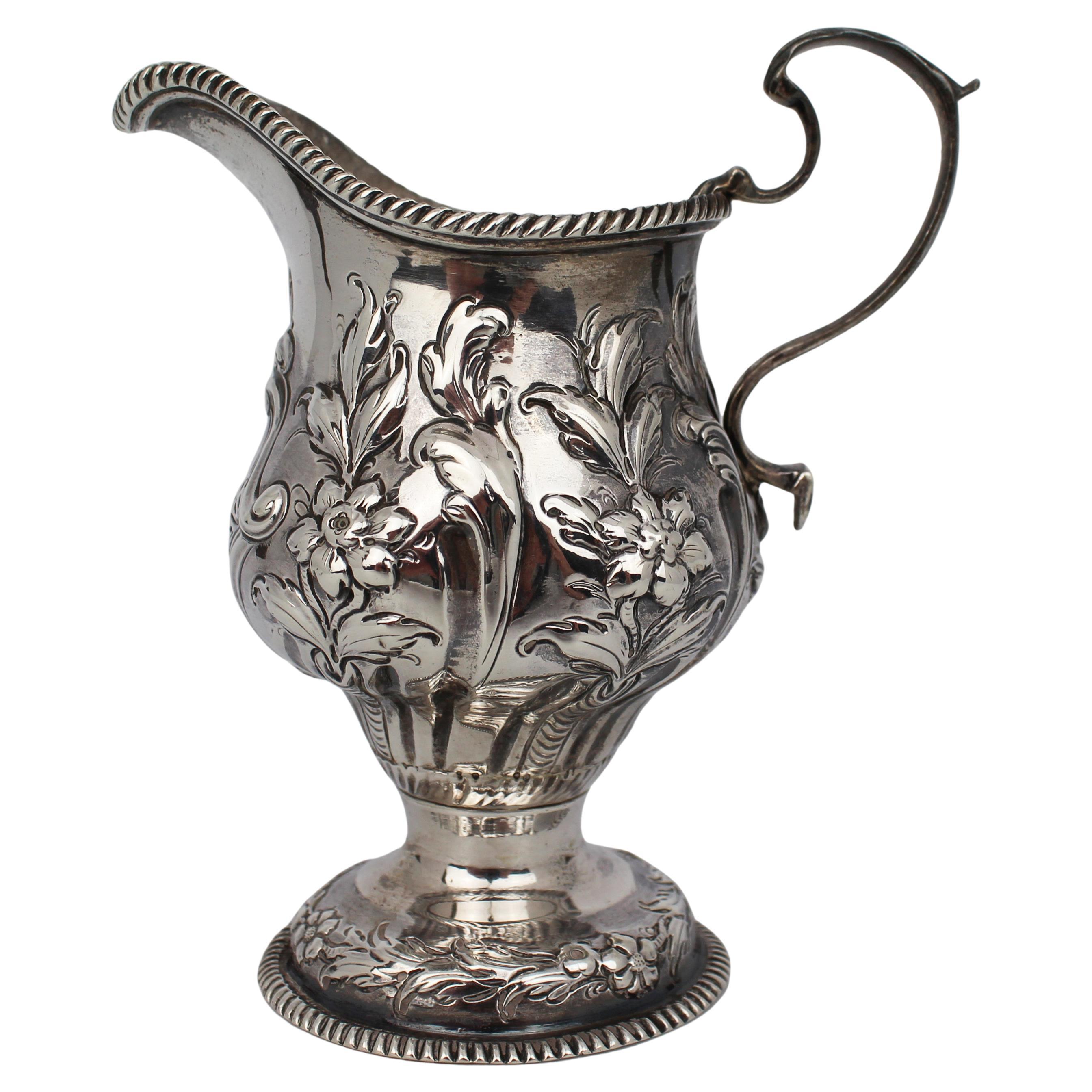 18th Century English Georgian Solid Silver Cream Ewer – London, 1759 For Sale