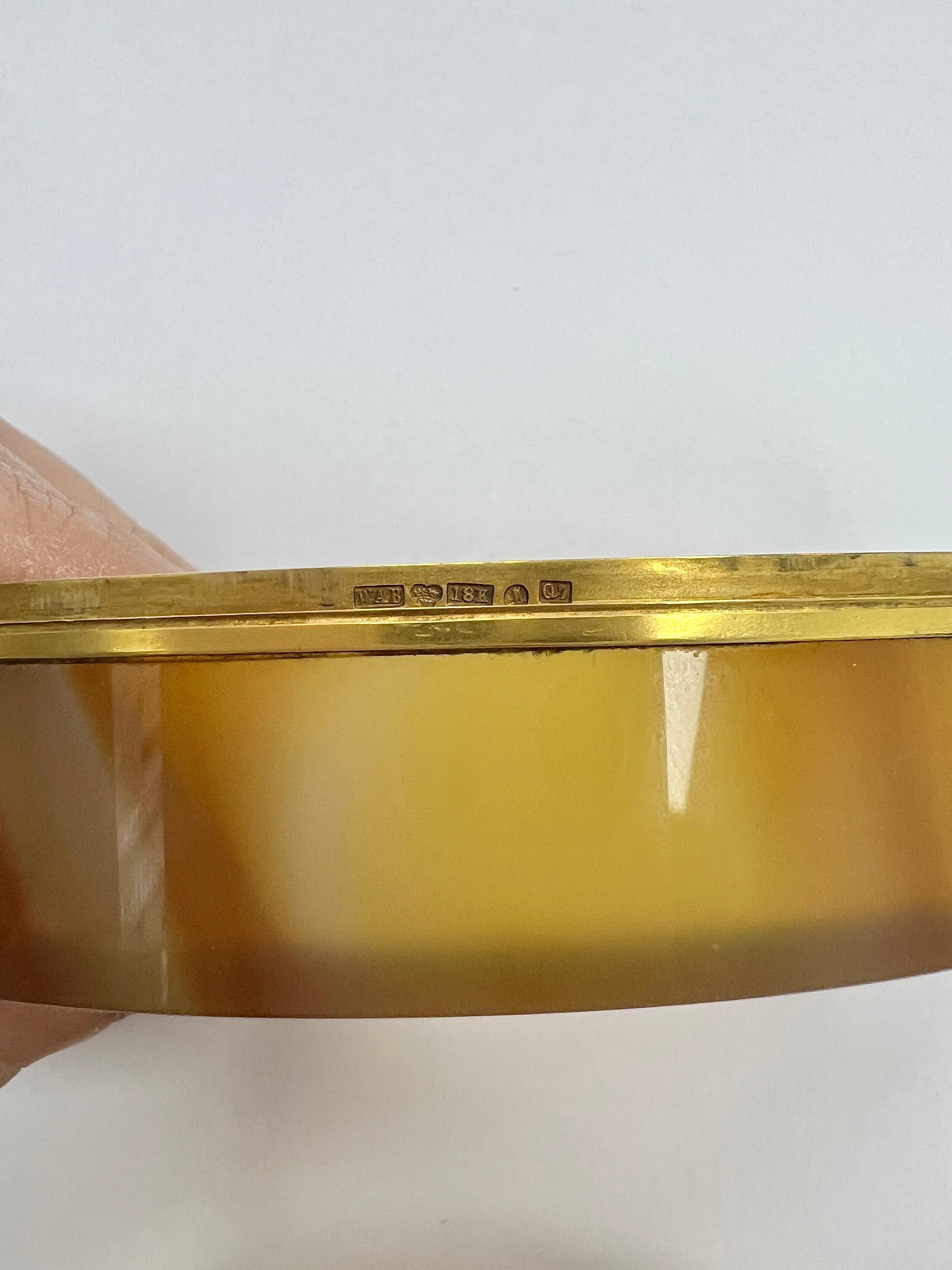 Antike russische Gold-Achat-Diamant-Schachtel im Angebot 1
