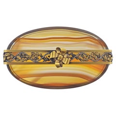 Antique Russian Gold Agate Diamond Box