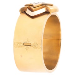 Antico bracciale russo in oro e diamanti con scomparto segreto del 1890