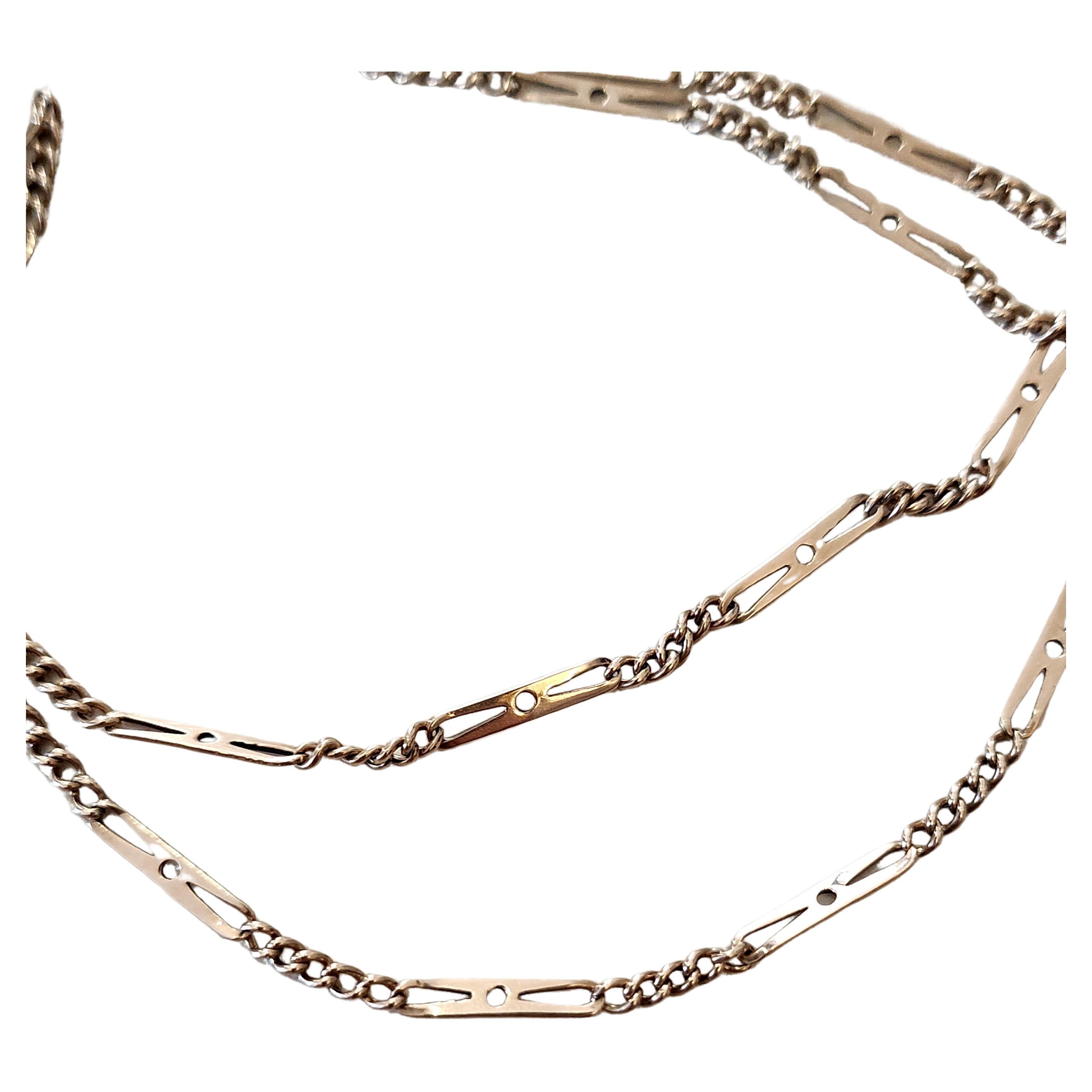 Antique imperial russian era 1907s 14k gold chain necklace in open work style made in moscow 1907s hall marked 56 imperial russian gold standard and moscow assay mark chain lenght 46cm