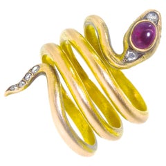 Antique Russian Gold Snake Ring, K. Faberge, circa 1895