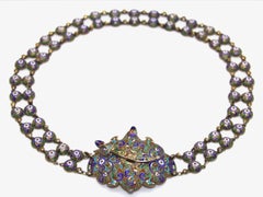 Antique Russian Imperial 84 Zolotniki Silver Cloisonné Enamel Cossack Belt АД